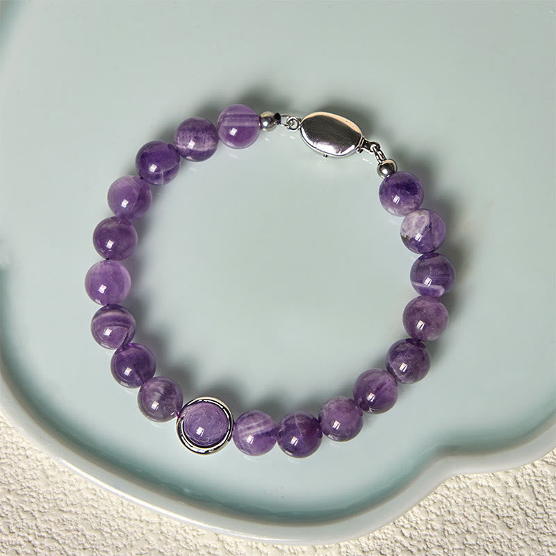 Nimara Ritual Natural Amethyst Beads Balance Relieves Stress Buckle Bracelet