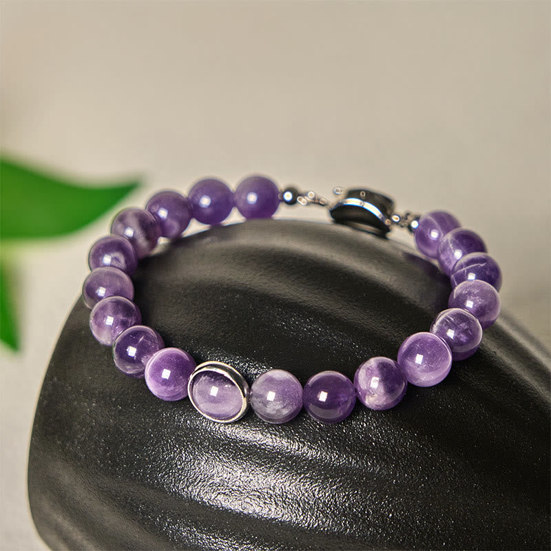 Nimara Ritual Natural Amethyst Beads Balance Relieves Stress Buckle Bracelet