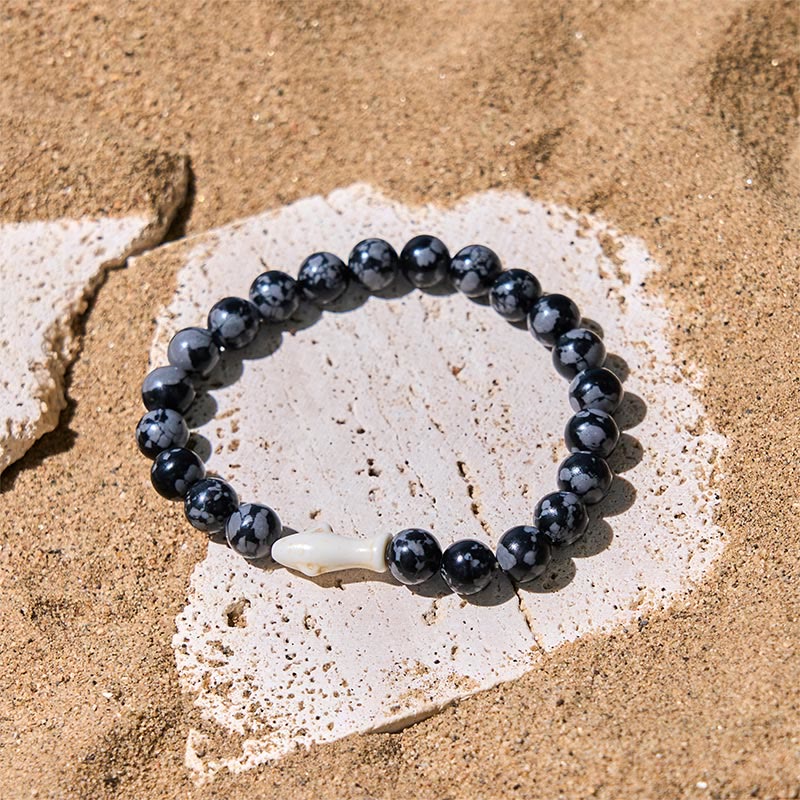 Nimara Ritual Natural Agate Stone Shark Wisdom Bracelet