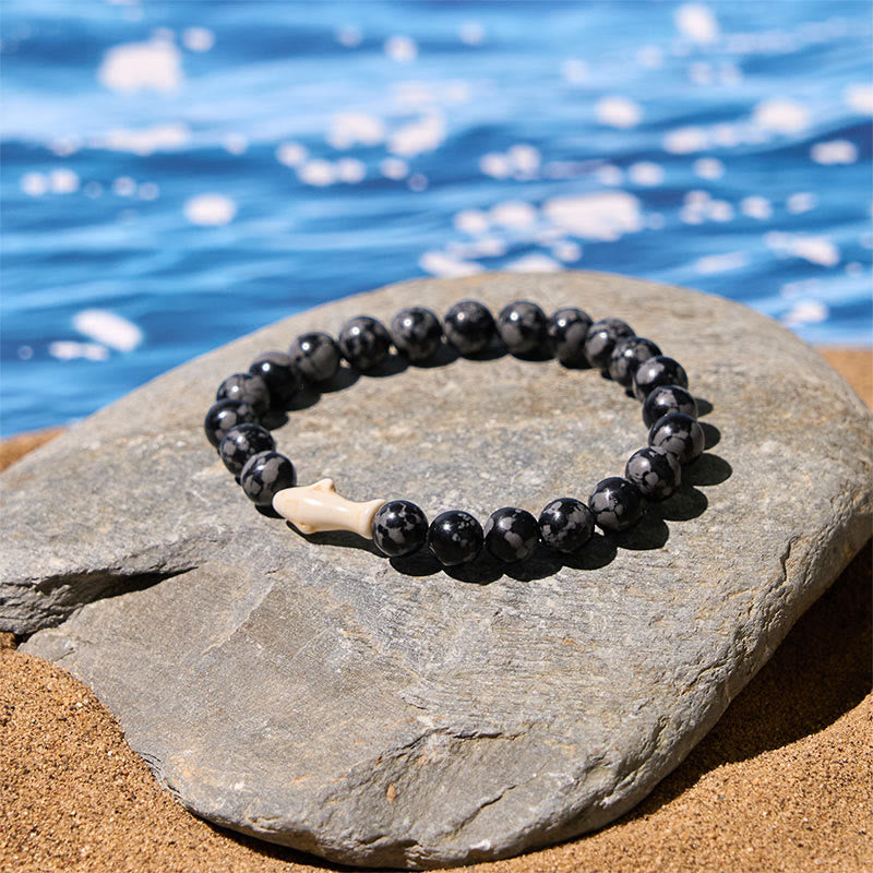 Nimara Ritual Natural Agate Stone Shark Wisdom Bracelet