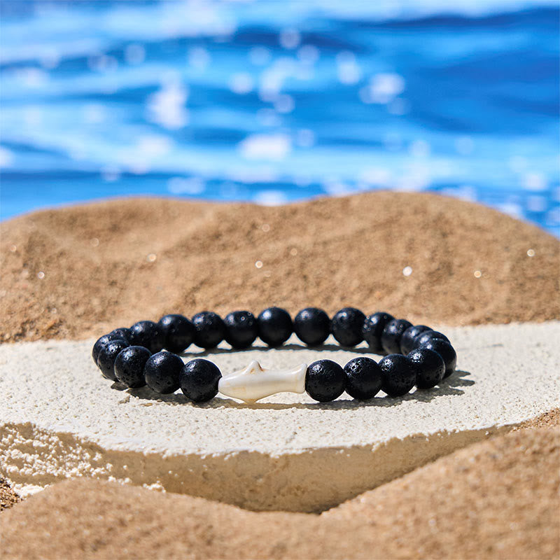 Nimara Ritual Natural Agate Stone Shark Wisdom Bracelet