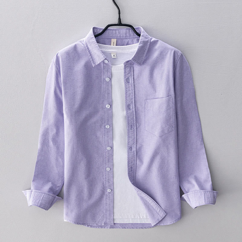 Nimara Ritual Solid Color Long Sleeve Buttons Down Design Men Cotton Shirt Clothing