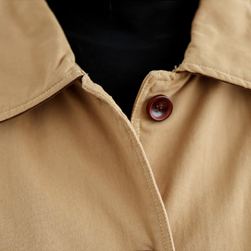 Nimara Ritual Plain Lapel Buttons Design Women's Long Sleeve Quilted Cotton Jacket With Pockets
