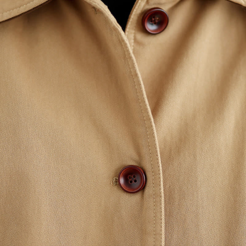 Nimara Ritual Plain Lapel Buttons Design Women's Long Sleeve Quilted Cotton Jacket With Pockets