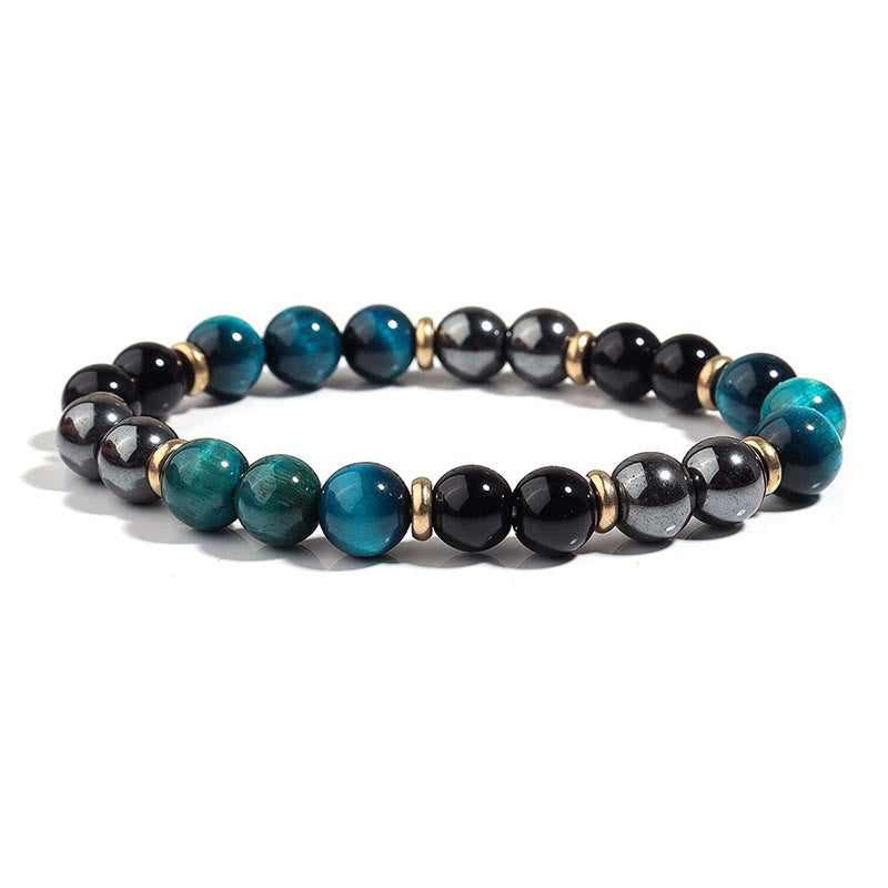 Nimara Ritual Natural Blue Tiger Eye Beads Balance Bracelet