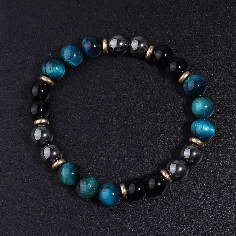 Nimara Ritual Natural Blue Tiger Eye Beads Balance Bracelet
