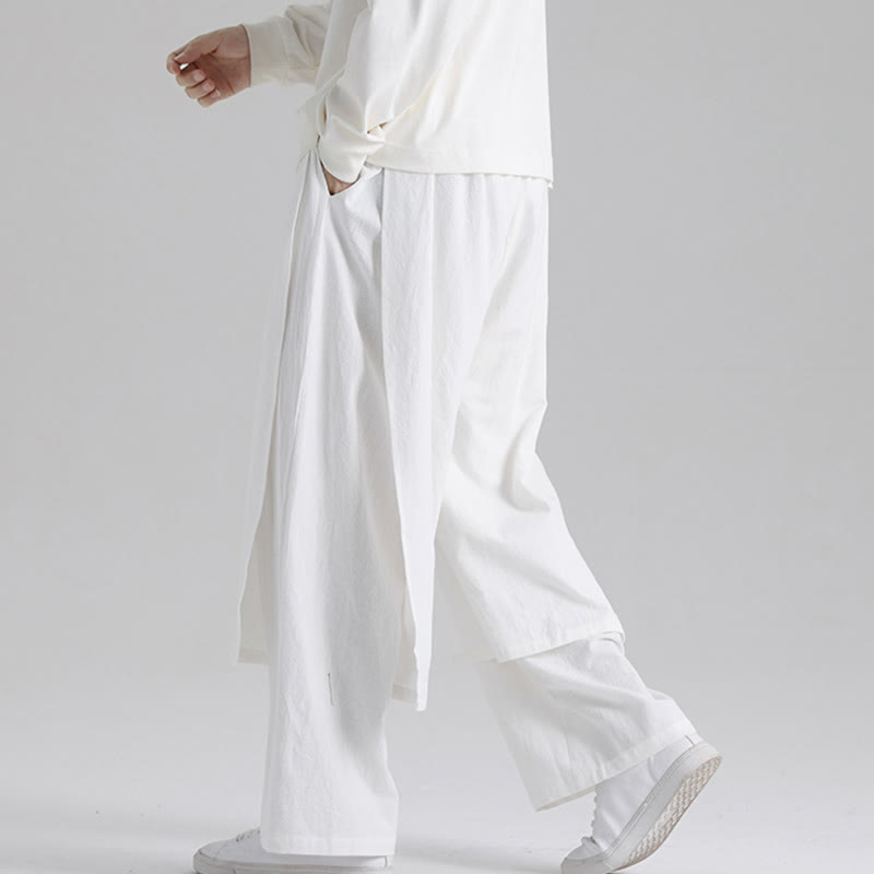 Nimara Ritual Plain Patchwork Design Men's Cotton Pants With Pockets
