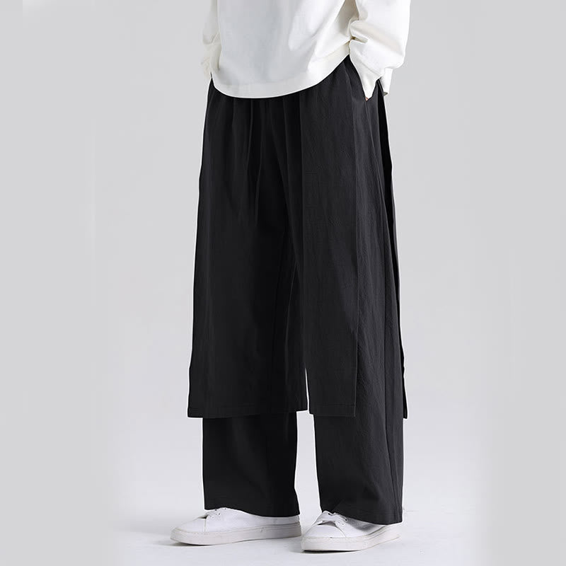 Nimara Ritual Plain Patchwork Design Men's Cotton Pants With Pockets