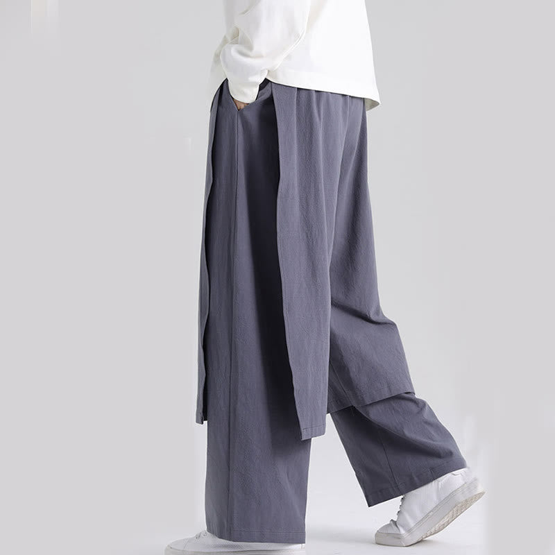Nimara Ritual Plain Patchwork Design Men's Cotton Pants With Pockets