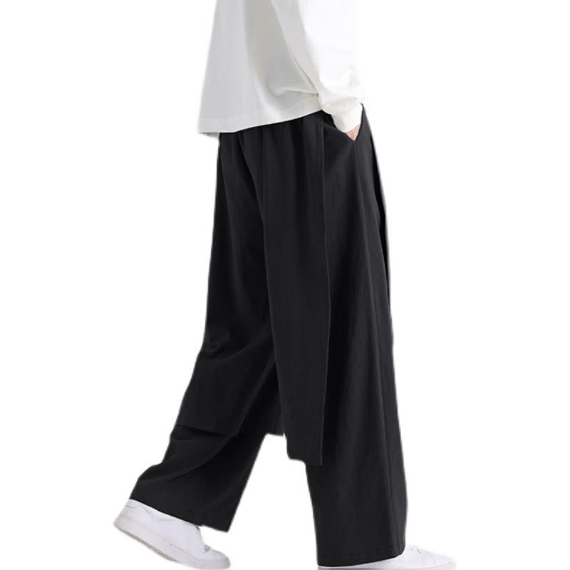 Nimara Ritual Plain Patchwork Design Men's Cotton Pants With Pockets
