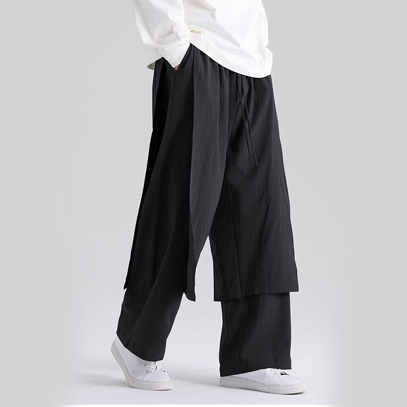 Nimara Ritual Plain Patchwork Design Men's Cotton Pants With Pockets