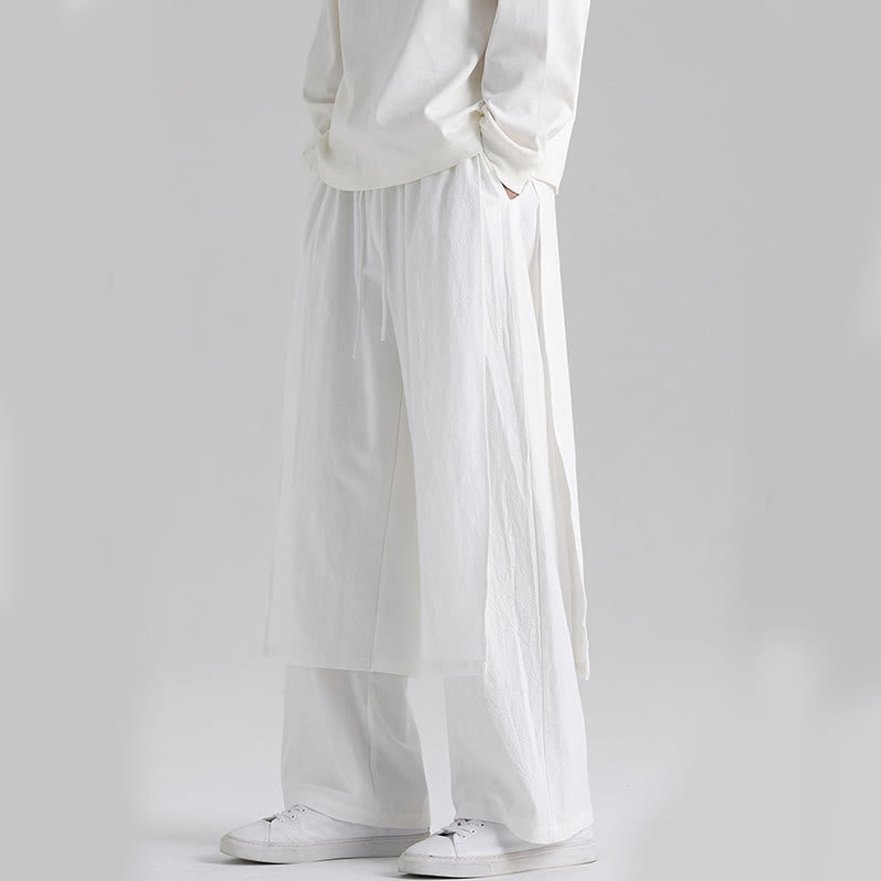 Nimara Ritual Plain Patchwork Design Men's Cotton Pants With Pockets