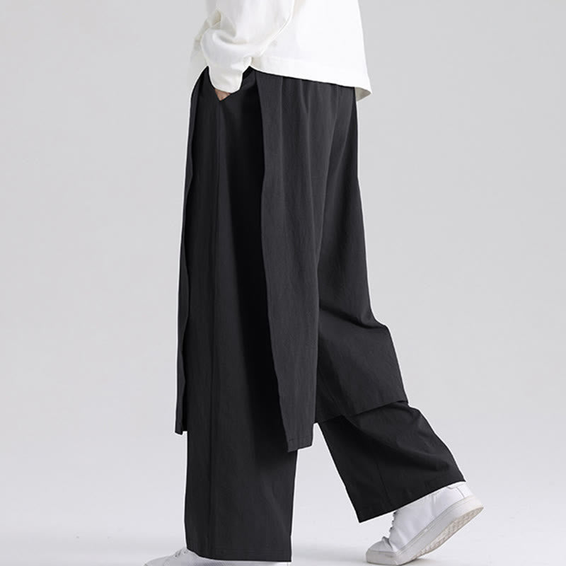 Nimara Ritual Plain Patchwork Design Men's Cotton Pants With Pockets
