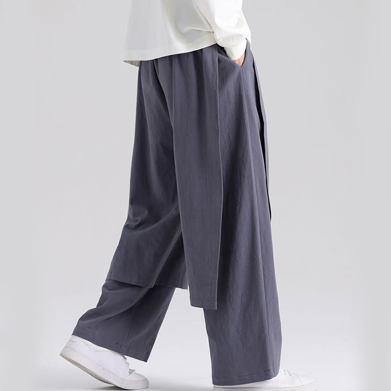 Nimara Ritual Plain Patchwork Design Men's Cotton Pants With Pockets