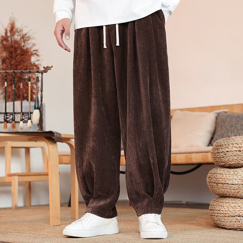 Nimara Ritual Casual Solid Color Simple Design Men's Cotton Pants With Pockets