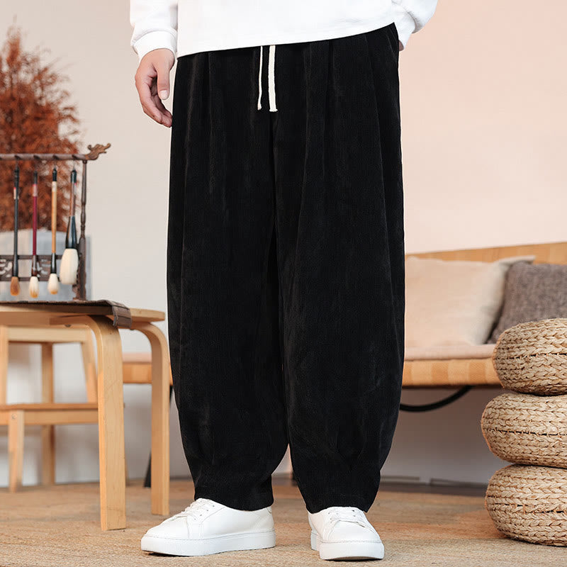 Nimara Ritual Casual Solid Color Simple Design Men's Cotton Pants With Pockets