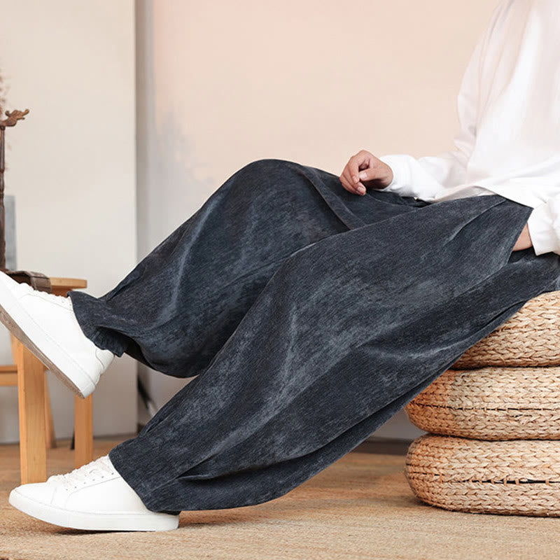 Nimara Ritual Casual Solid Color Simple Design Men's Cotton Pants With Pockets