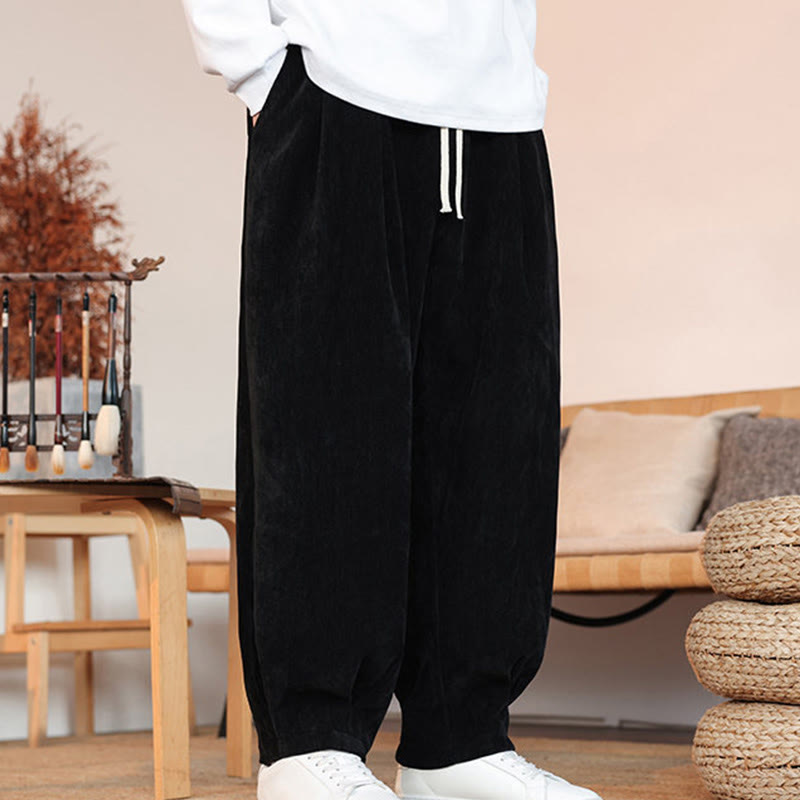 Nimara Ritual Casual Solid Color Simple Design Men's Cotton Pants With Pockets