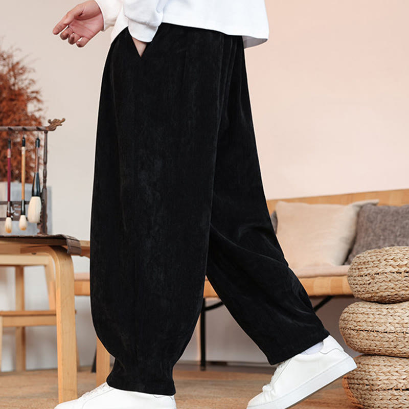 Nimara Ritual Casual Solid Color Simple Design Men's Cotton Pants With Pockets