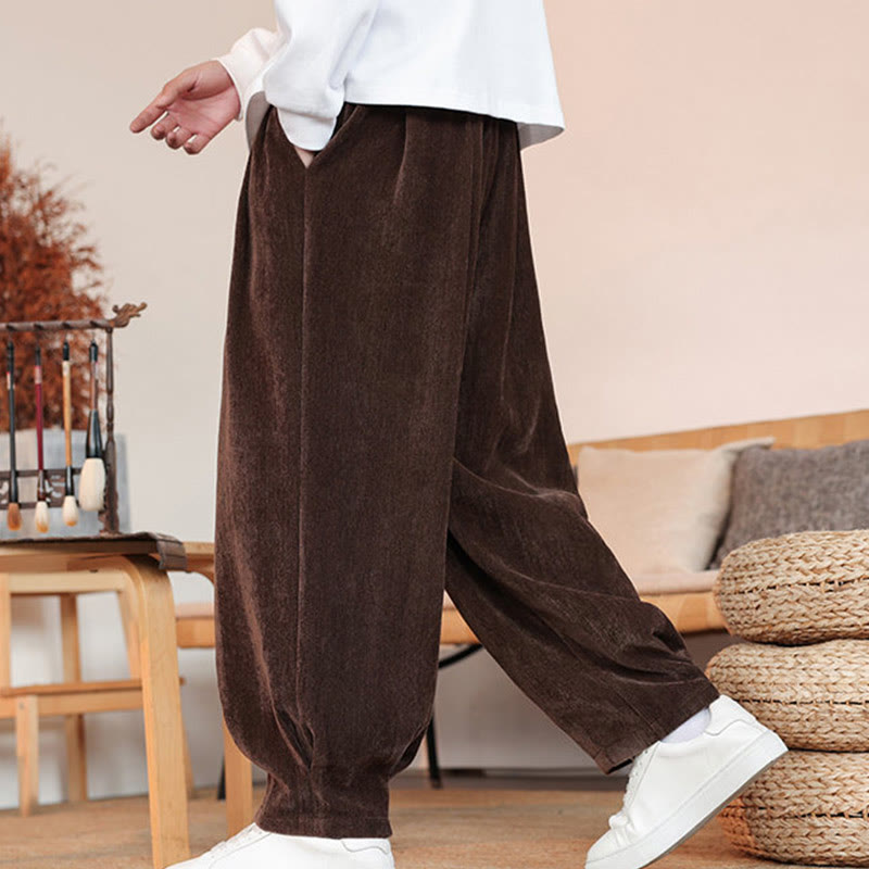 Nimara Ritual Casual Solid Color Simple Design Men's Cotton Pants With Pockets