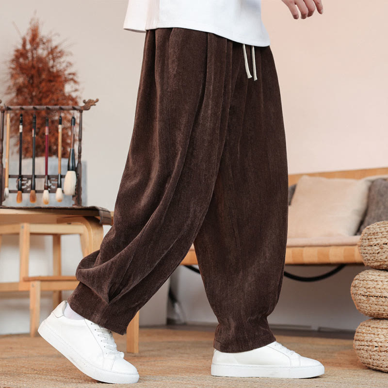 Nimara Ritual Casual Solid Color Simple Design Men's Cotton Pants With Pockets