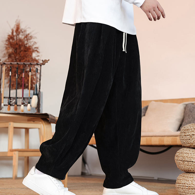 Nimara Ritual Casual Solid Color Simple Design Men's Cotton Pants With Pockets