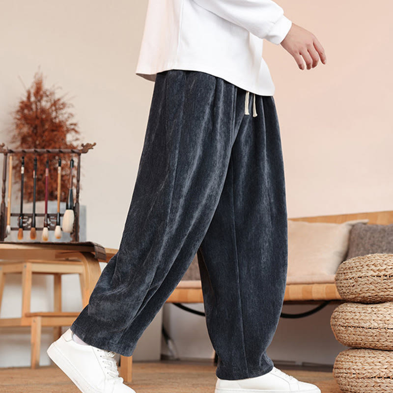 Nimara Ritual Casual Solid Color Simple Design Men's Cotton Pants With Pockets