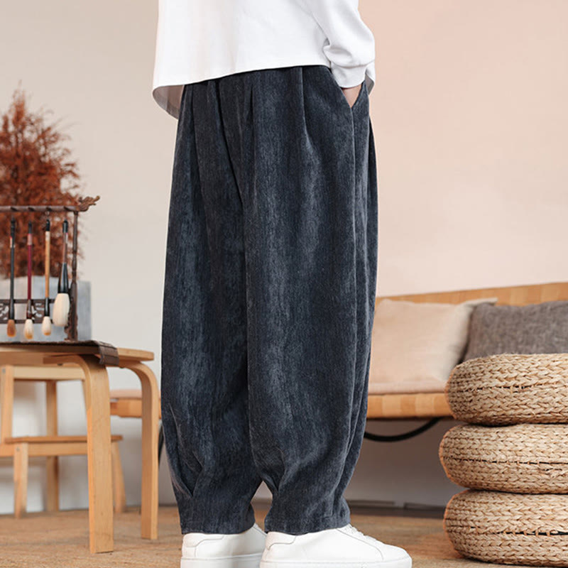 Nimara Ritual Casual Solid Color Simple Design Men's Cotton Pants With Pockets