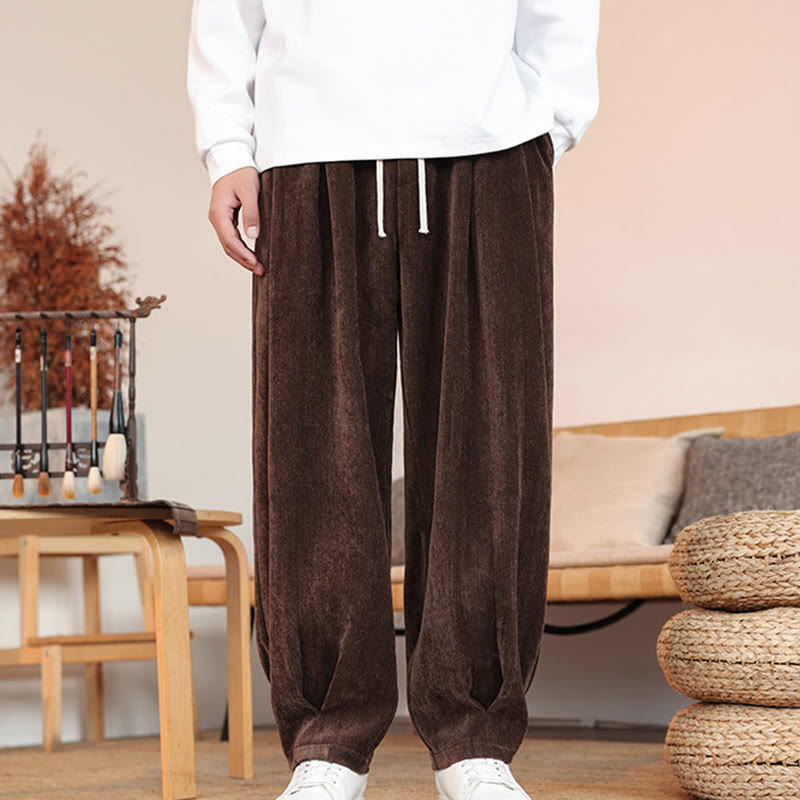 Nimara Ritual Casual Solid Color Simple Design Men's Cotton Pants With Pockets