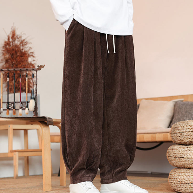 Nimara Ritual Casual Solid Color Simple Design Men's Cotton Pants With Pockets