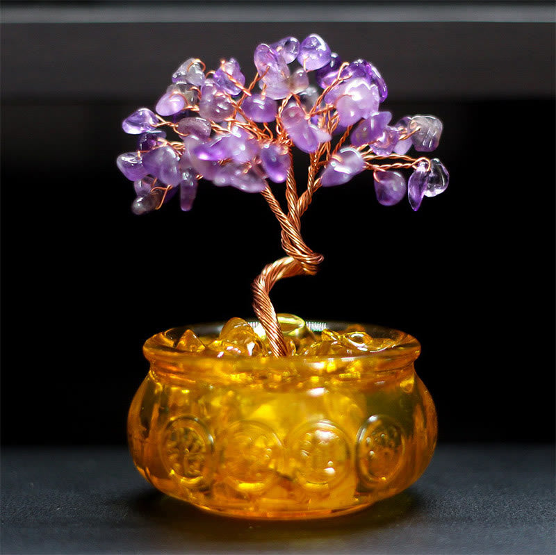 Nimara Ritual Various Crystal Citrine Amethyst Pink Crystal Tree Prosperity Home Decoration