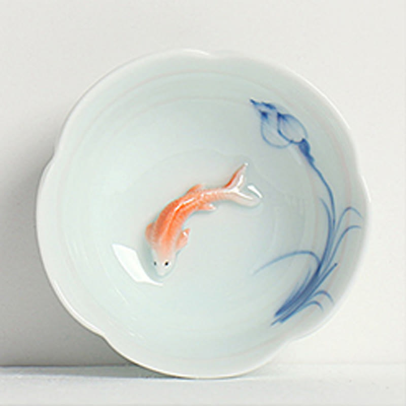 Nimara Ritual Koi Fish Lotus Hand Teacup Kung Fu Tea Cup