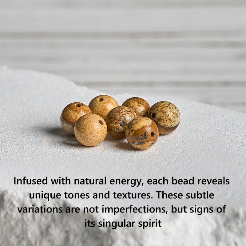 Nimara Ritual Natural Frosted Black Onyx Picture Jasper Fortune Bracelet