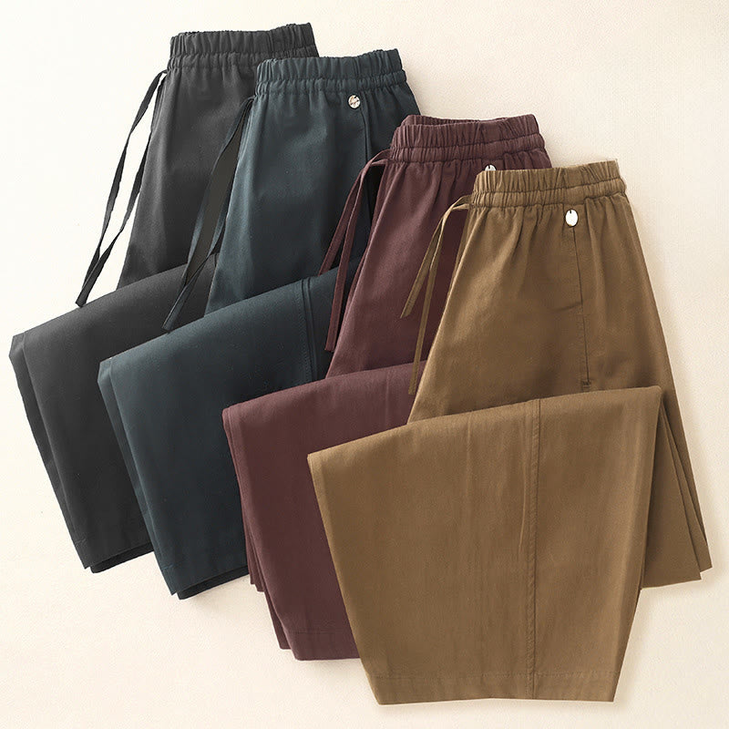 Nimara Ritual Plain 7-8 Length Women's Harem Cotton Pants With Pockets