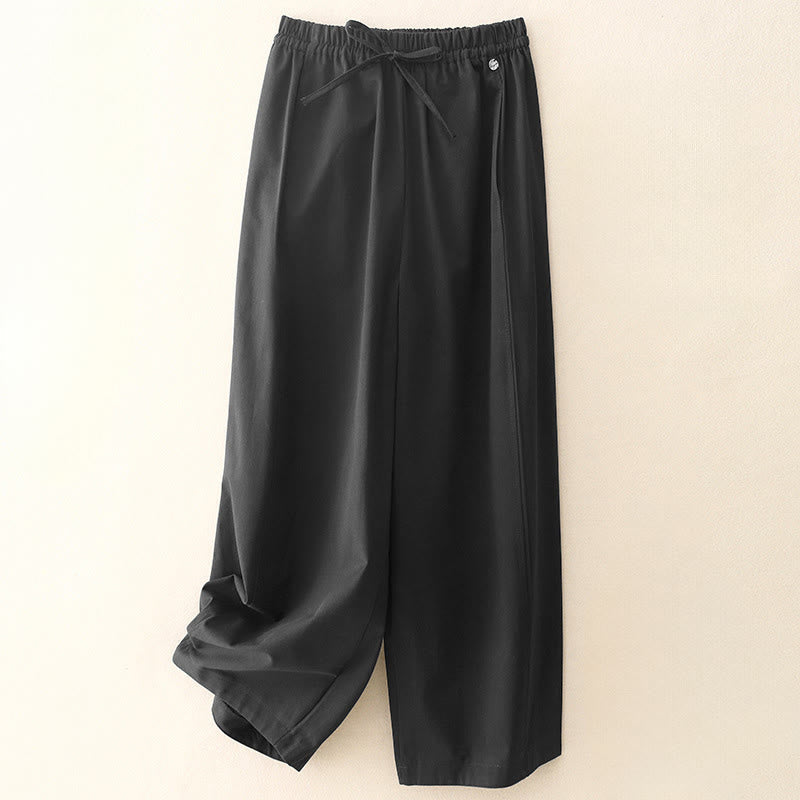 Nimara Ritual Plain 7-8 Length Women's Harem Cotton Pants With Pockets