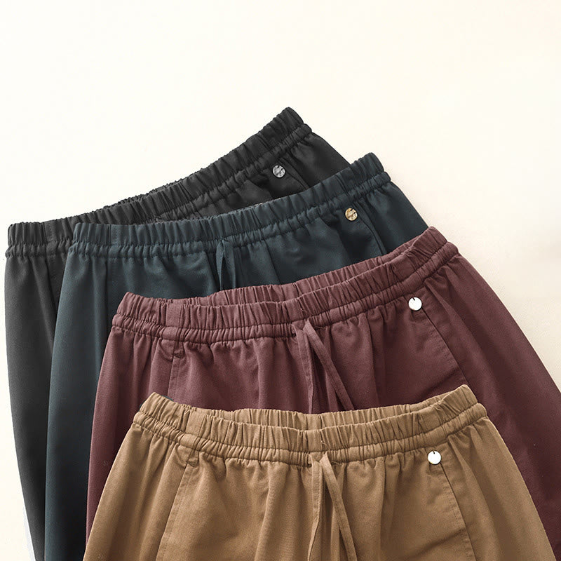Nimara Ritual Plain 7-8 Length Women's Harem Cotton Pants With Pockets