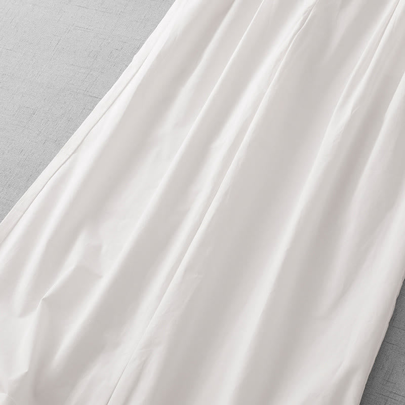 Nimara Ritual Casual Plain Polyester Women's 7-8 Length Wide Leg Pants With Pockets