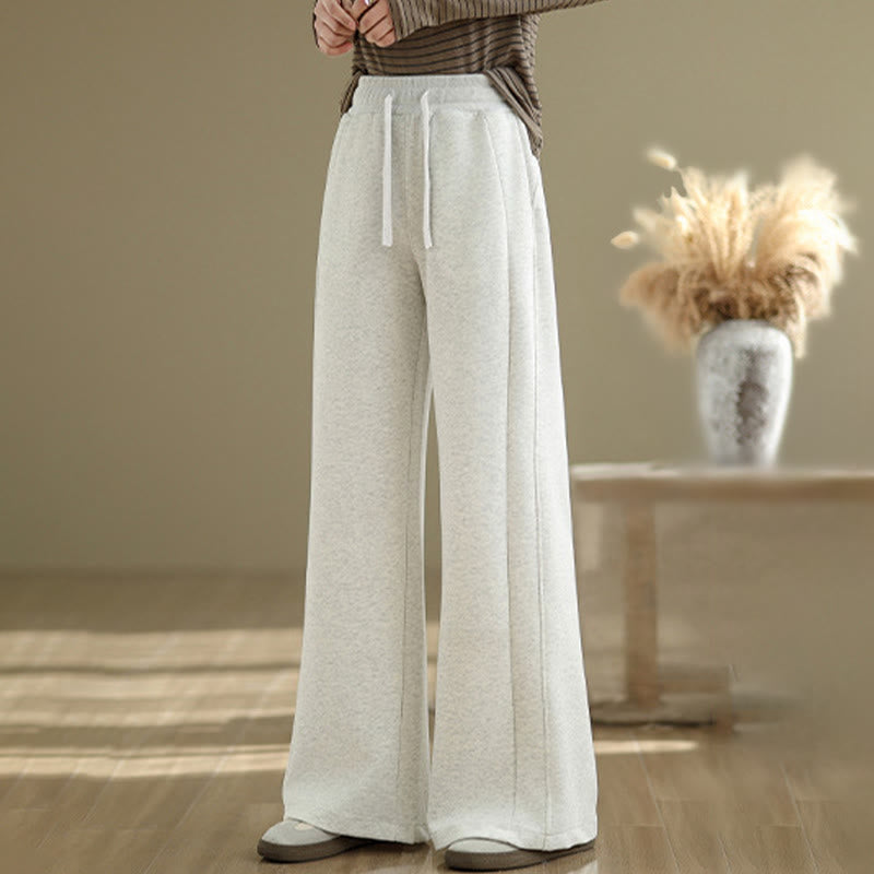 Nimara Ritual Casual Plain Cotton Women's Wide Leg Pants With Pockets