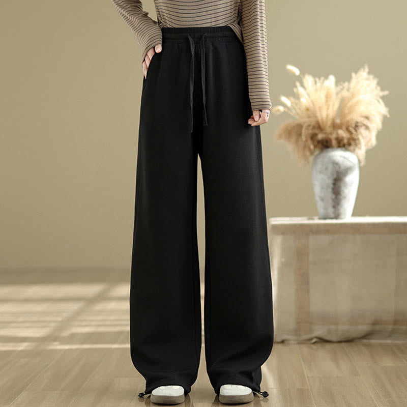 Nimara Ritual Casual Rope Women's Cotton Straight-leg Pants With Pockets