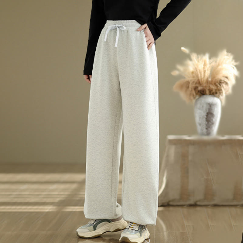 Nimara Ritual Casual Rope Women's Cotton Straight-leg Pants With Pockets