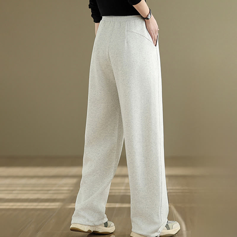 Nimara Ritual Casual Rope Women's Cotton Straight-leg Pants With Pockets