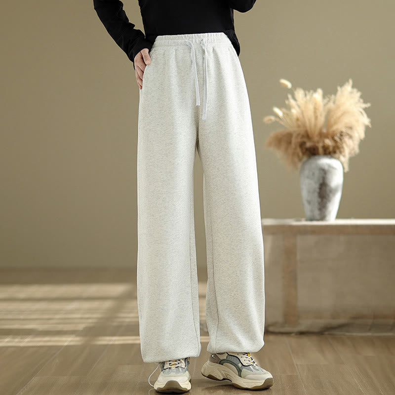 Nimara Ritual Casual Rope Women's Cotton Straight-leg Pants With Pockets