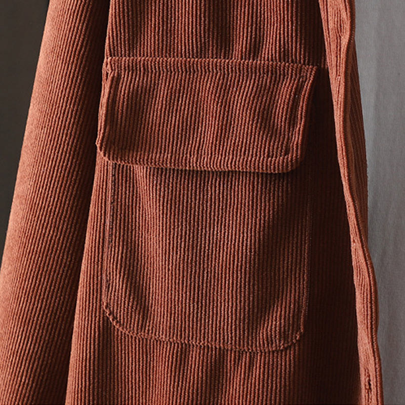 Nimara Ritual Corduroy Women's Cotton Long Sleeve Jacket With Pockets