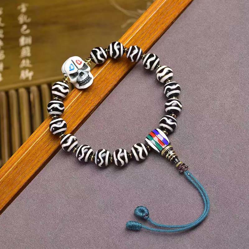 Nimara Ritual Tibetan Dzi Bead The Lord of the Corpse Forest Protection Bracelet