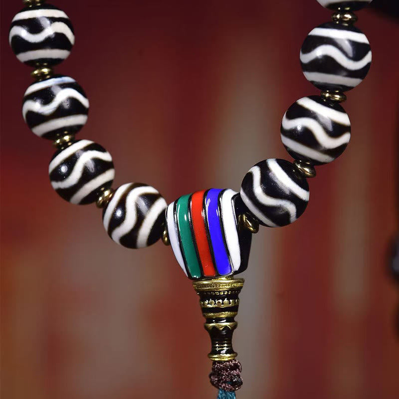 Nimara Ritual Tibetan Dzi Bead The Lord of the Corpse Forest Protection Bracelet