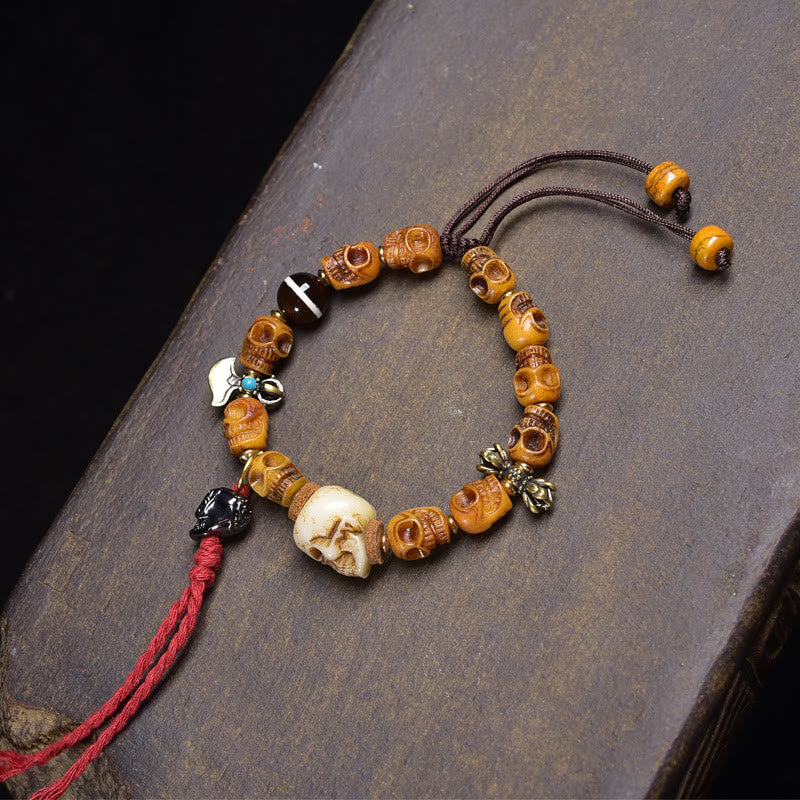 Nimara Ritual Tibet Bone Beads Coconut Shell The Lord of the Corpse Forest Happiness Bracelet
