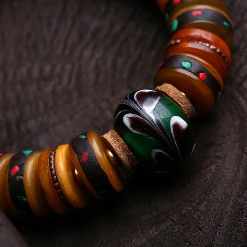 Nimara Ritual Tibet Bone Beads The Lord Of The Corpse Forest Reminders of Our Impermanence Bracelet