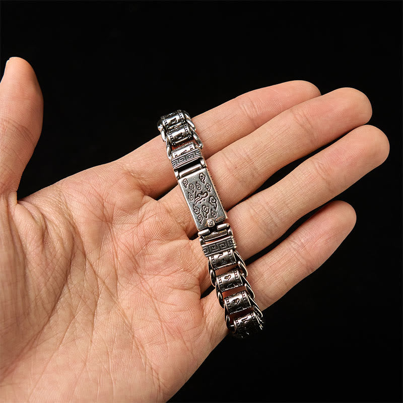 Nimara Ritual Tibetan Auspicious Clouds Copper Om Mani Padme Hum Peace Metal Bracelet