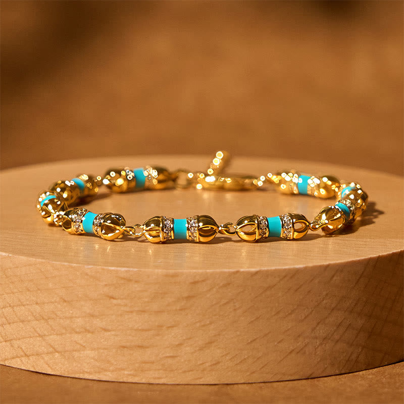 Nimara Ritual Copper Brass Plated 24k Gold Vajra Wealth Luck Bracelet