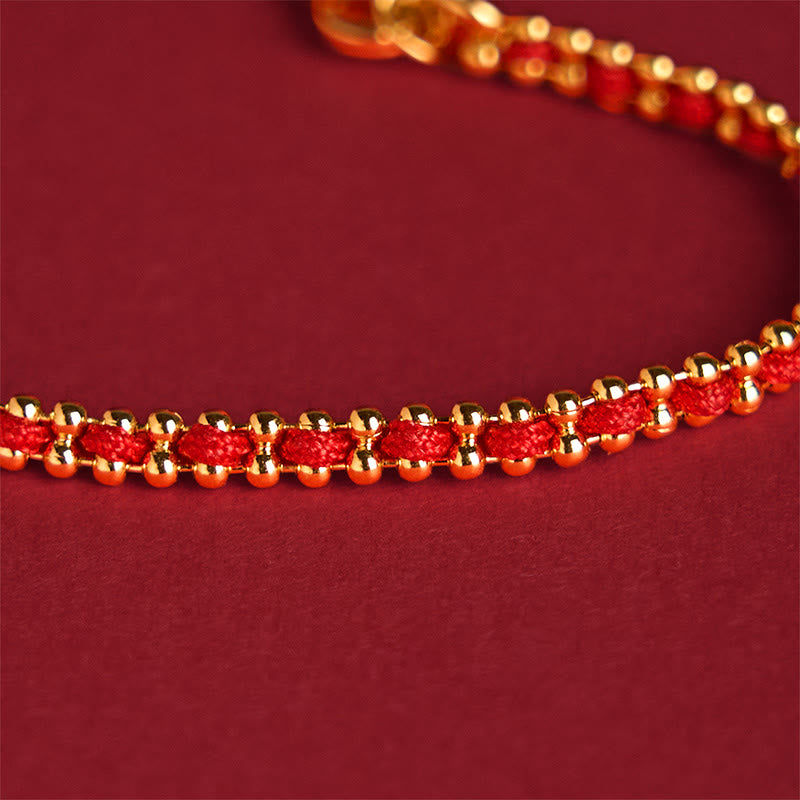 Nimara Ritual Red String Copper Brass Gourd Strength Wealth Bracelet